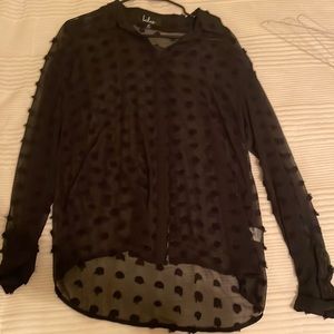 Sheer polka dot blouse